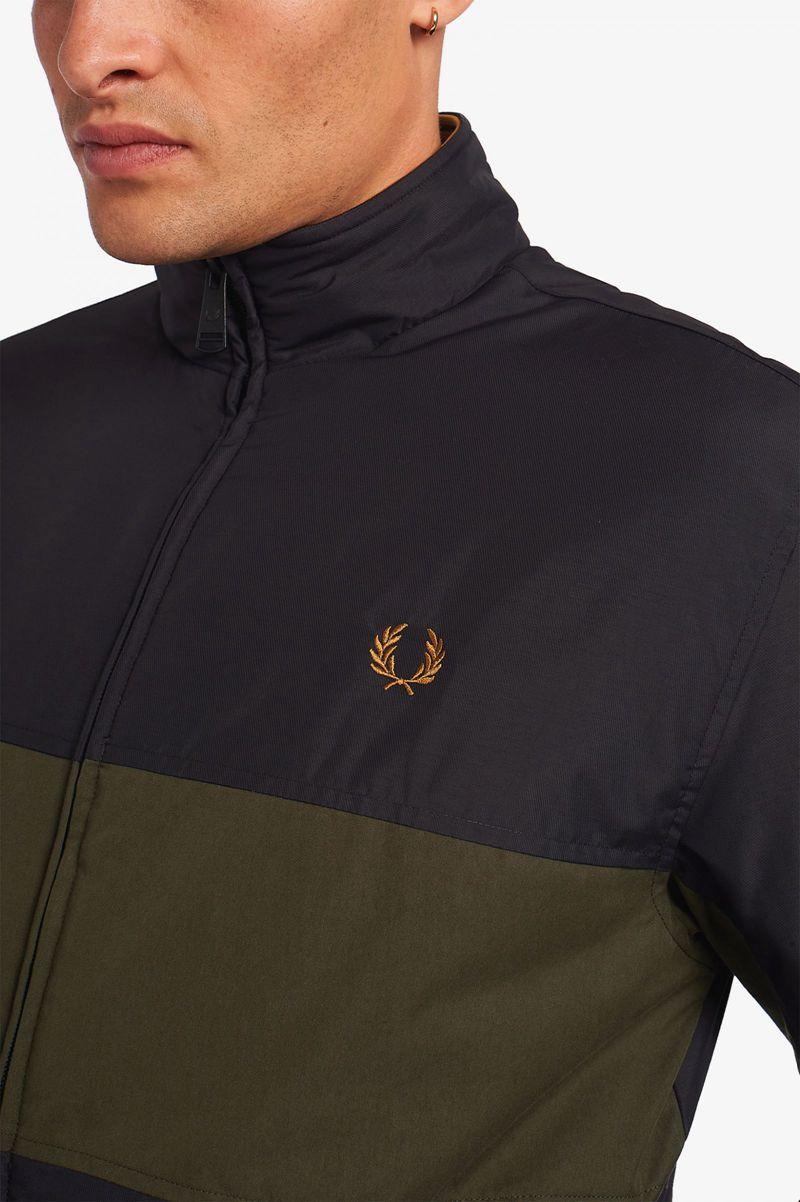 Geaca Barbati Fred Perry Colour Block Căptușită Brentham Negrii | RO 1183EBCX